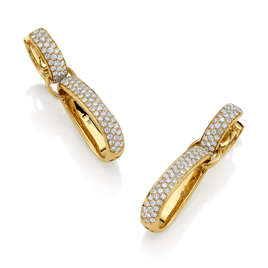 deBoulle Collection Pave Set Diamond Link Earrings