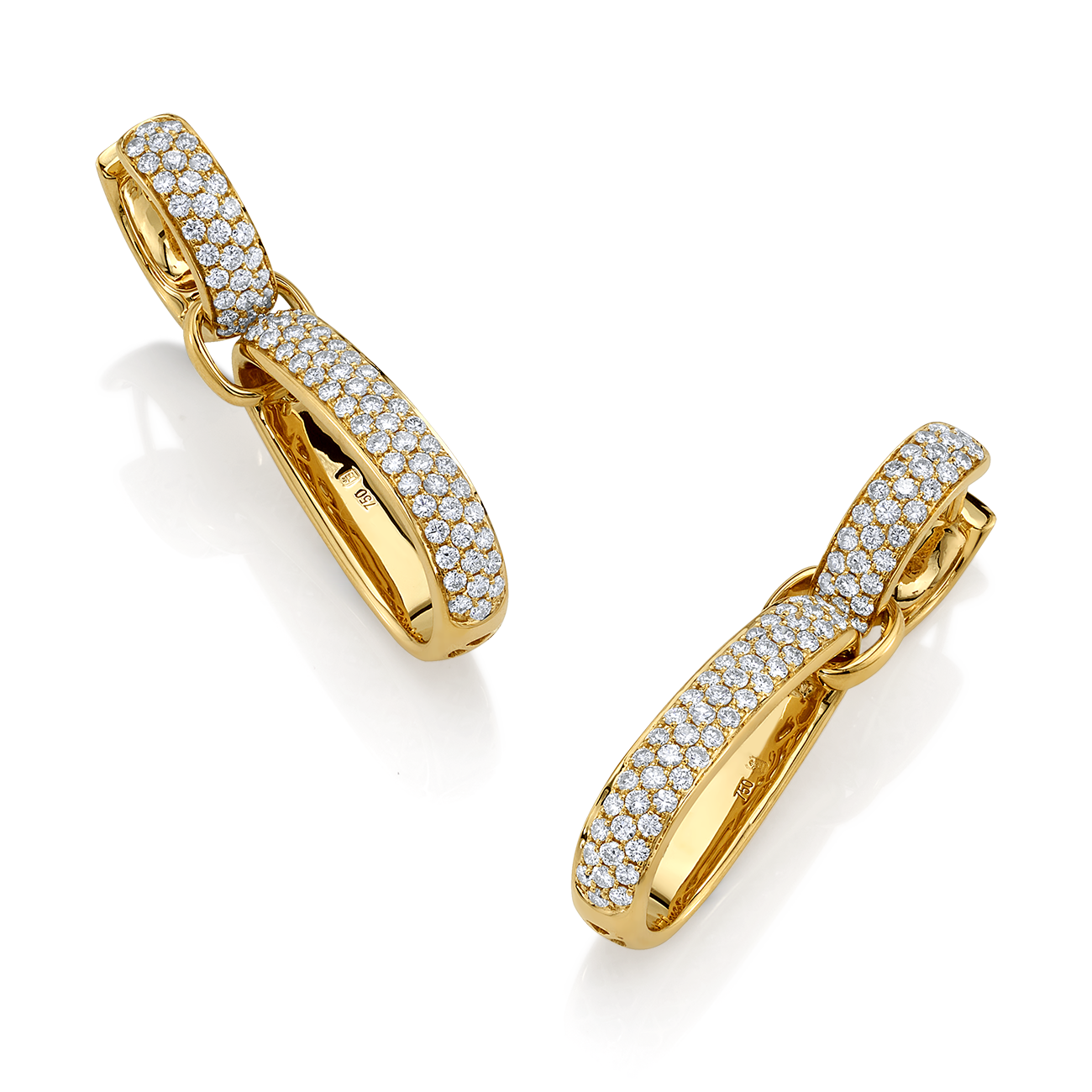 deBoulle Collection Pave Set Diamond Link Earrings