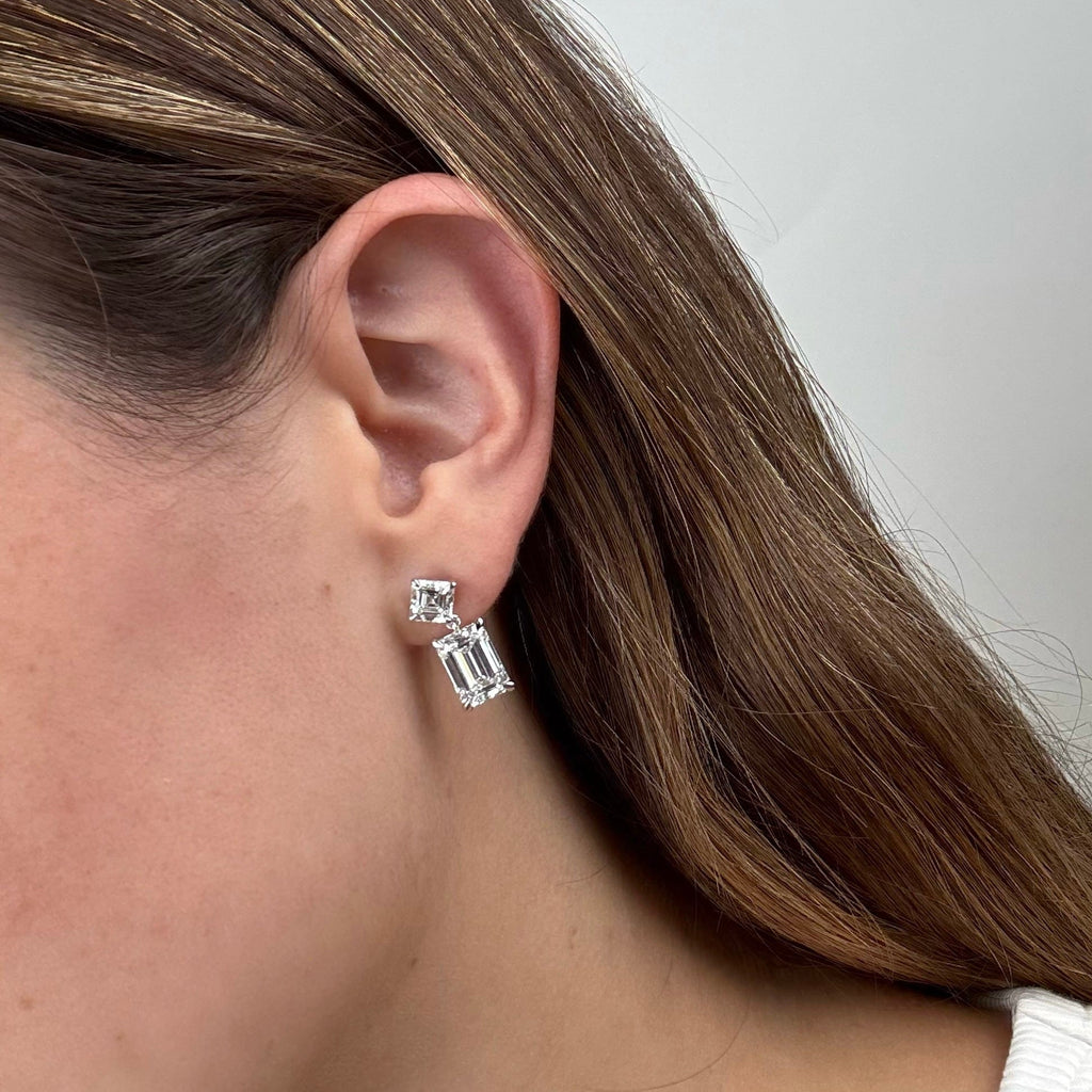 8.2 Carat Lab Grown Diamond Dangling Earrings