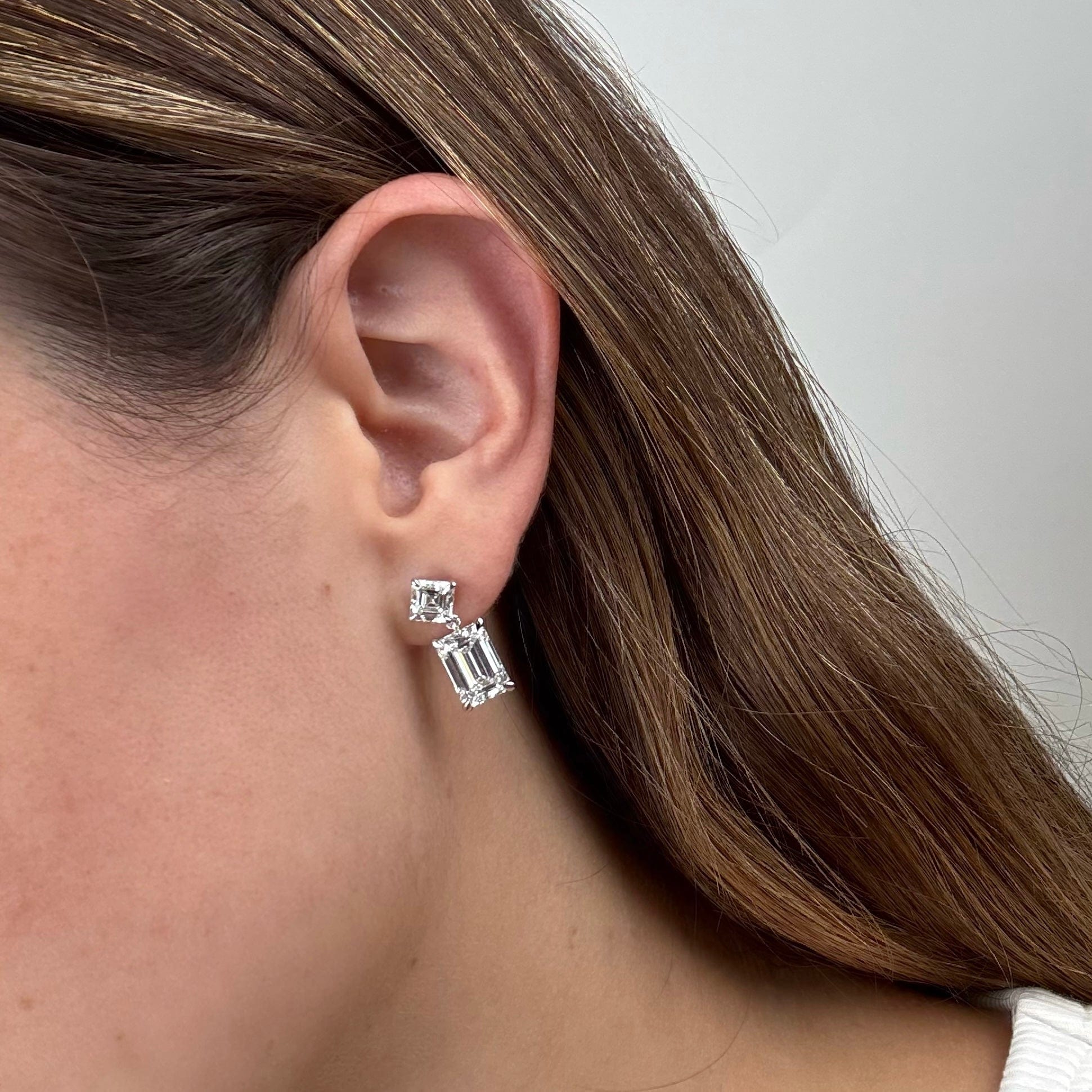 8.2 Carat Lab Grown Diamond Dangling Earrings