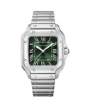 Santos De Cartier, Medium, Automatic, Steel, Interchangeable Steel And Leather Bracelets