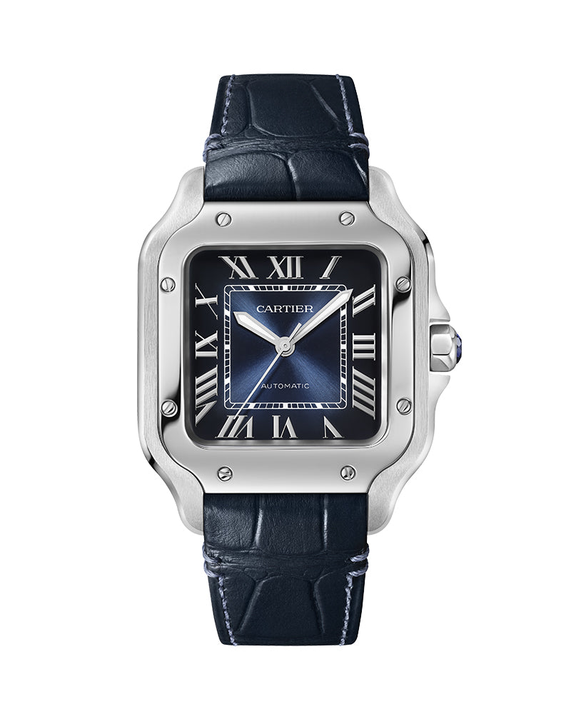 Santos De Cartier, Medium, Automatic, Steel, Interchangeable Metal And Leathers Bracelets