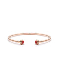 ROSE GOLD CARNELIAN OPEN BANGLE BRACELET (SIZE 16)