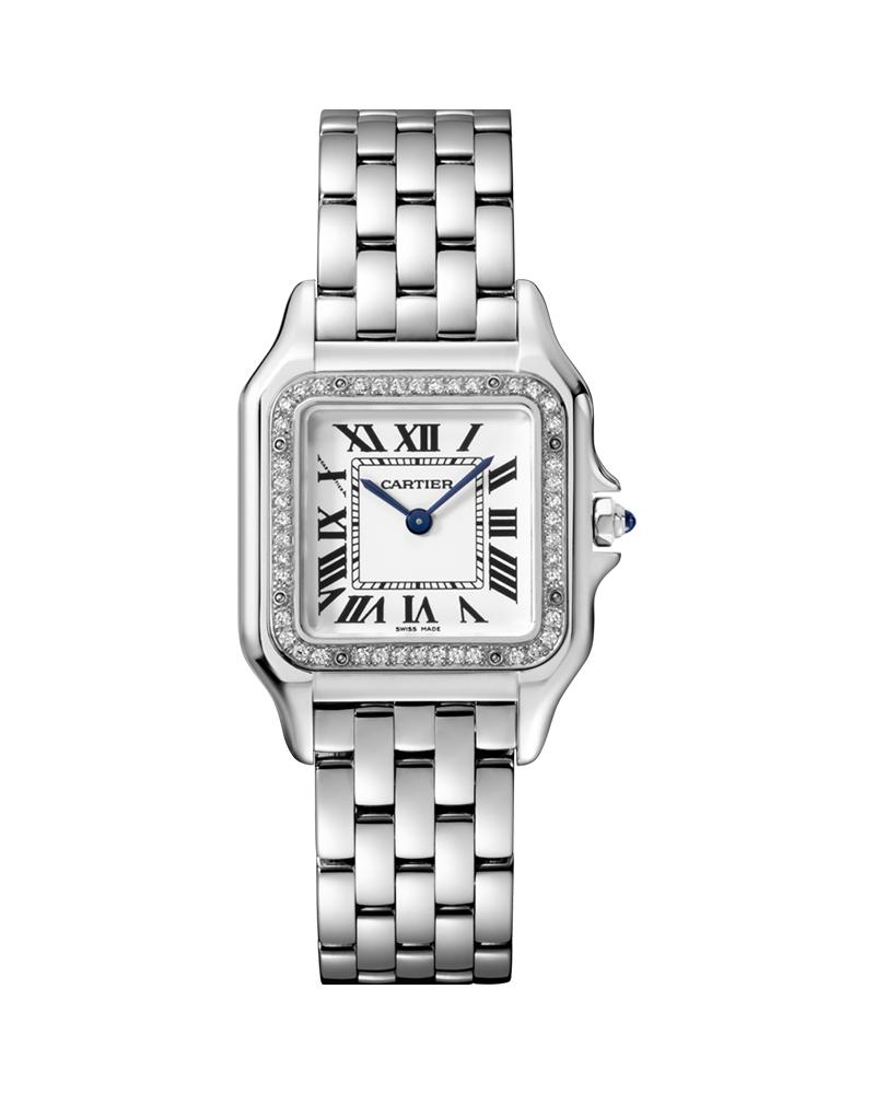 PANTHERE DE CARTIER, MEDIUM, STEEL, DIAMONDS