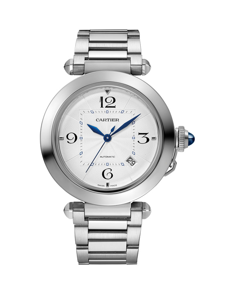 PASHA DE CARTIER, 41 MM, AUTOMATIC MOVEMENT, STEEL, INTERCHANGEABLE METAL AND LEATHER STRAPS