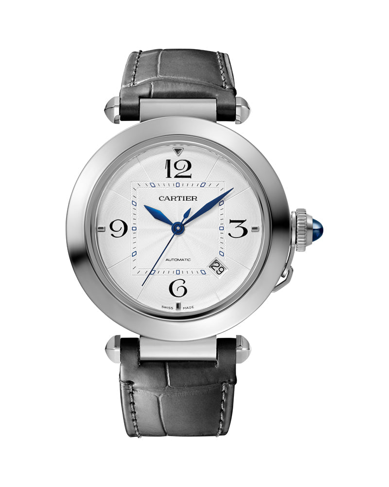 PASHA DE CARTIER, 41 MM, AUTOMATIC MOVEMENT, STEEL, INTERCHANGEABLE METAL AND LEATHER STRAPS
