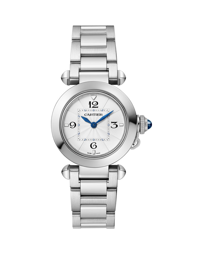 PASHA DE CARTIER, 30MM, QUARTZ, STEEL, INTERCHANGEABLE METAL AND LEATHER STRAP