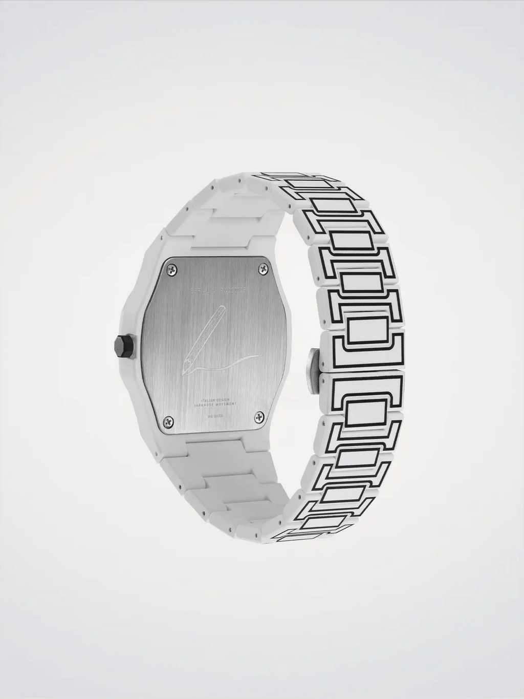 D1Milano Polycarbon White Sketch 40MM D1-PCBJ34