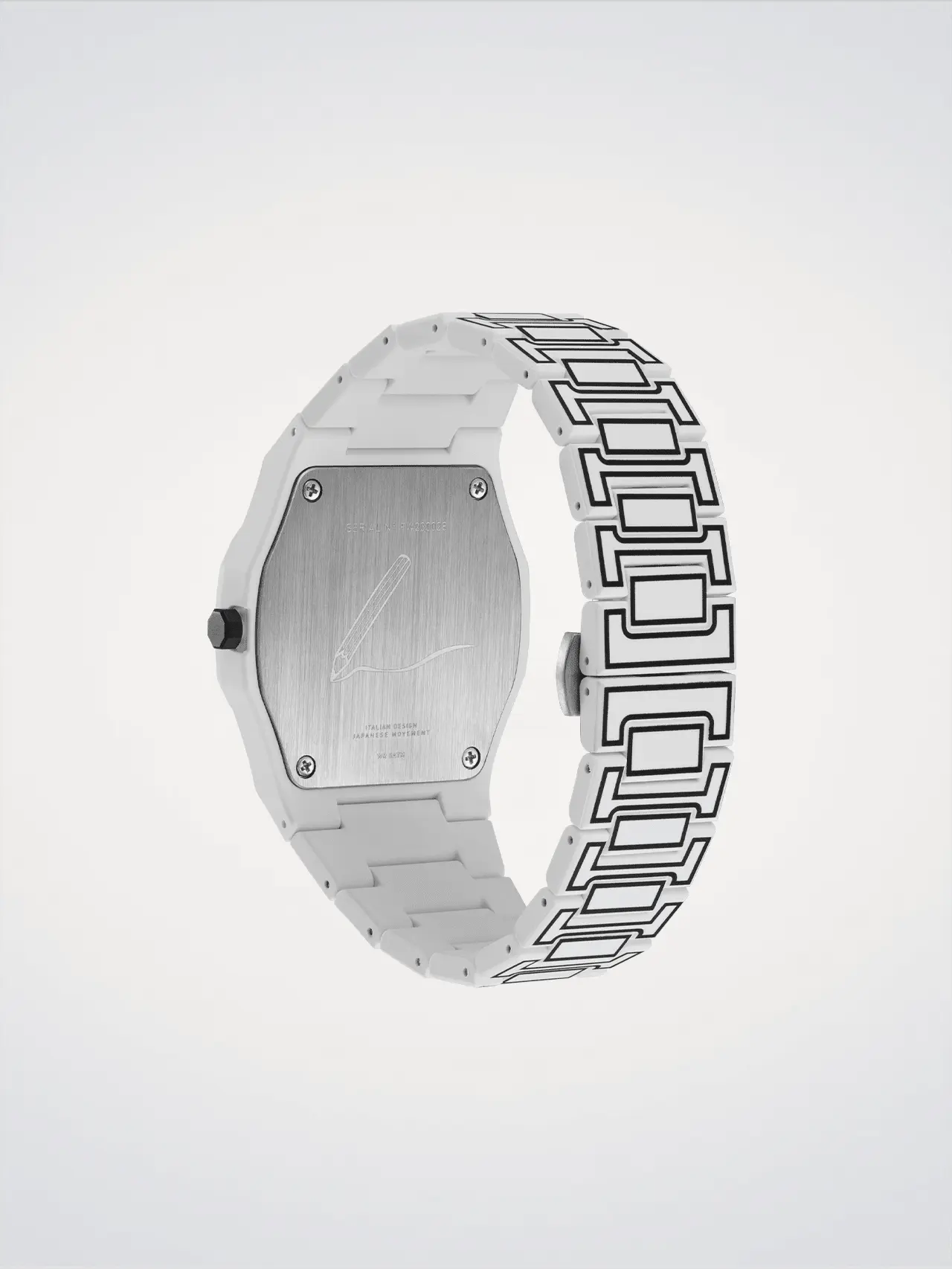 D1Milano Polycarbon White Sketch 40MM D1-PCBJ34
