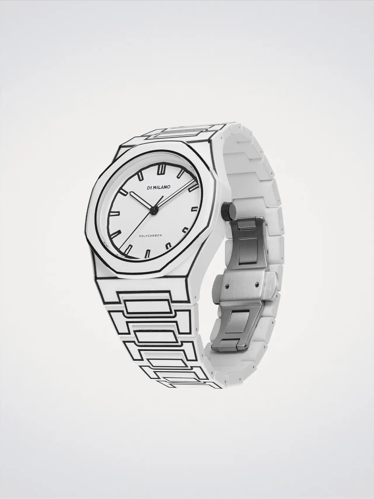 D1Milano Polycarbon White Sketch 40MM D1-PCBJ34