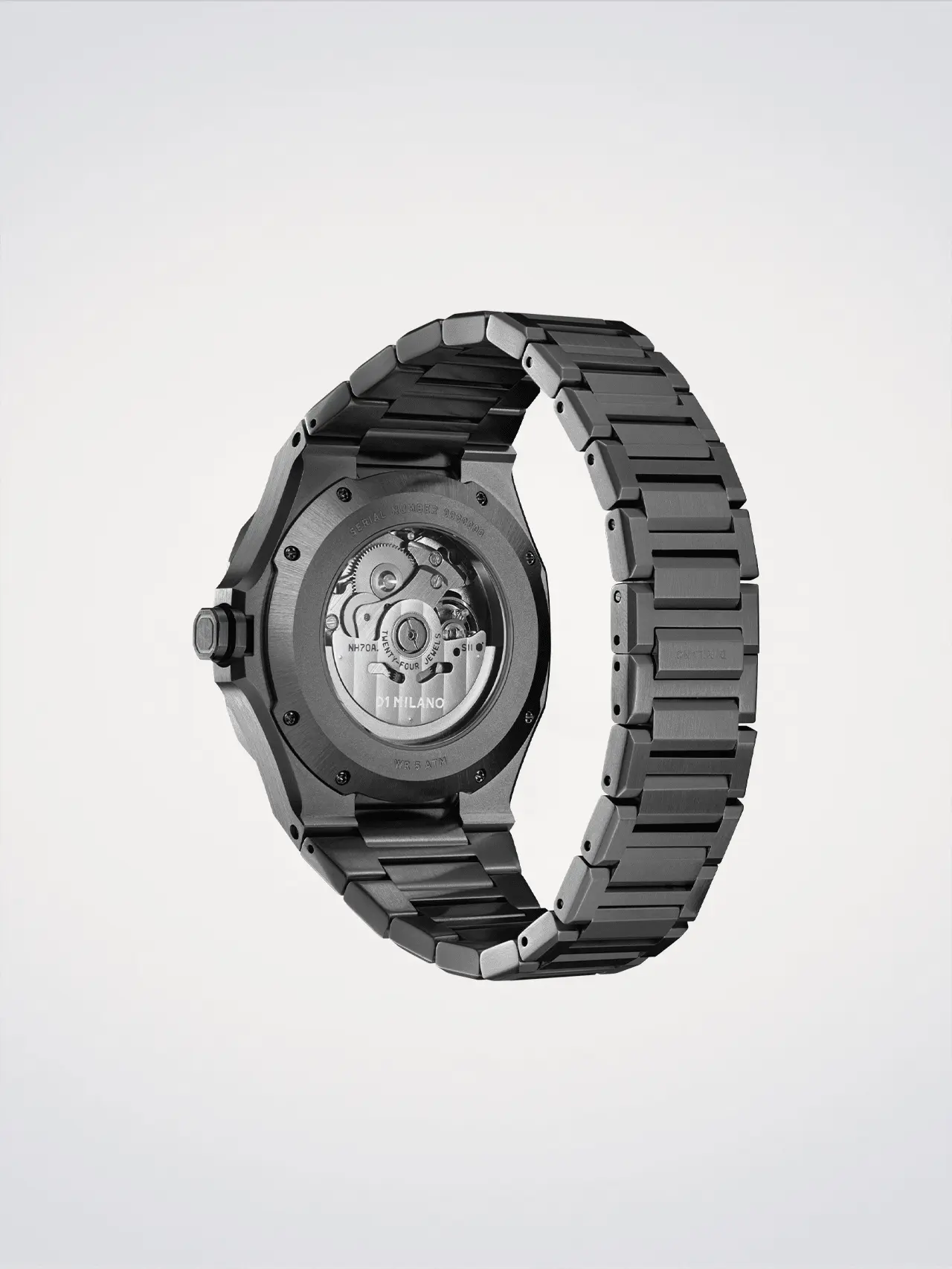 D1Milano Skeleton Gun Metal 41MM D1-SKBJ11