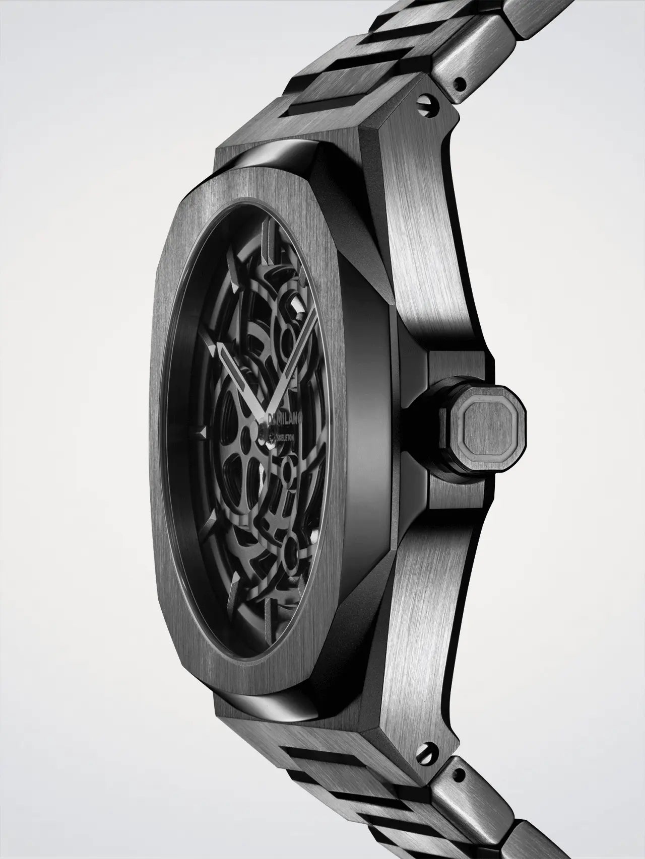 D1Milano Skeleton Gun Metal 41MM D1-SKBJ11
