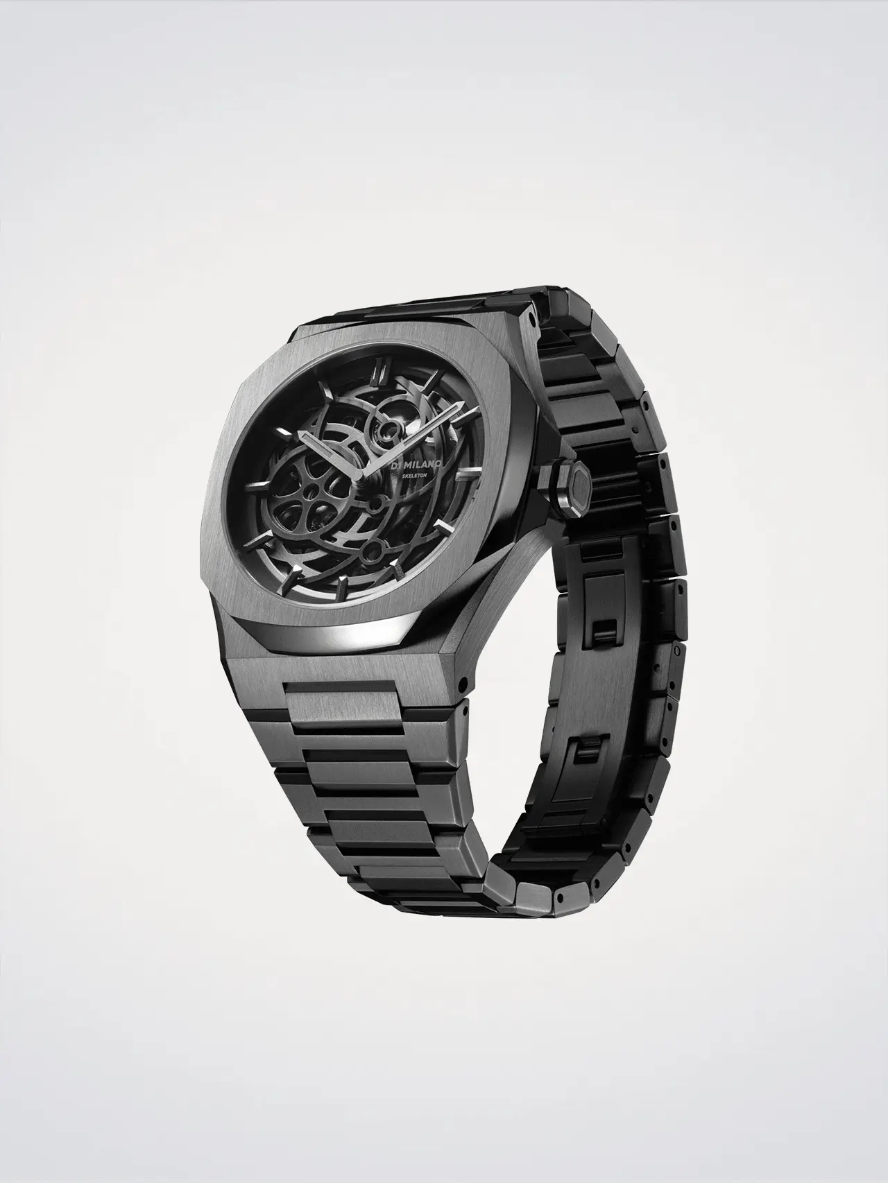D1Milano Skeleton Gun Metal 41MM D1-SKBJ11