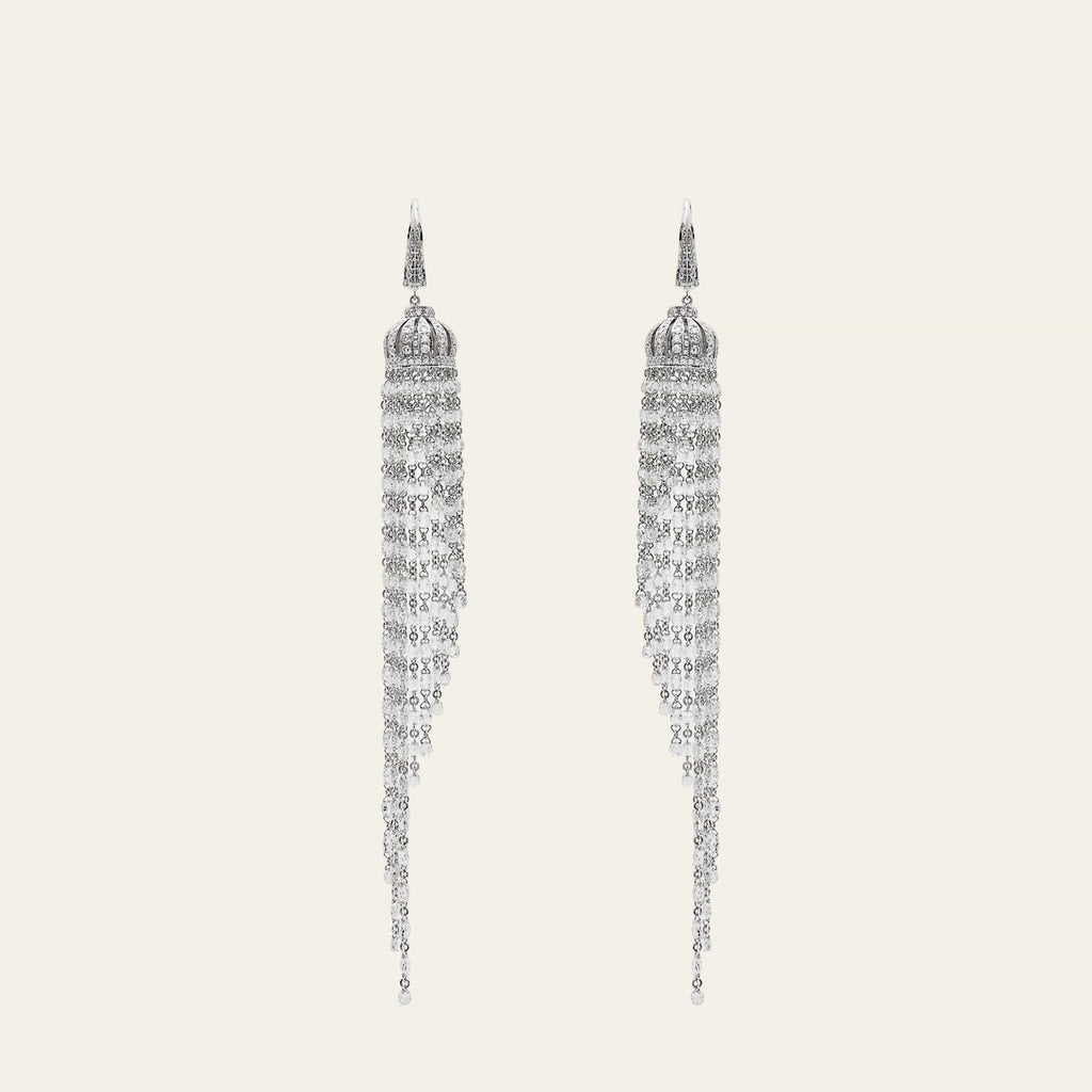 Diamond Knife-Edge Chandelier Earrings
