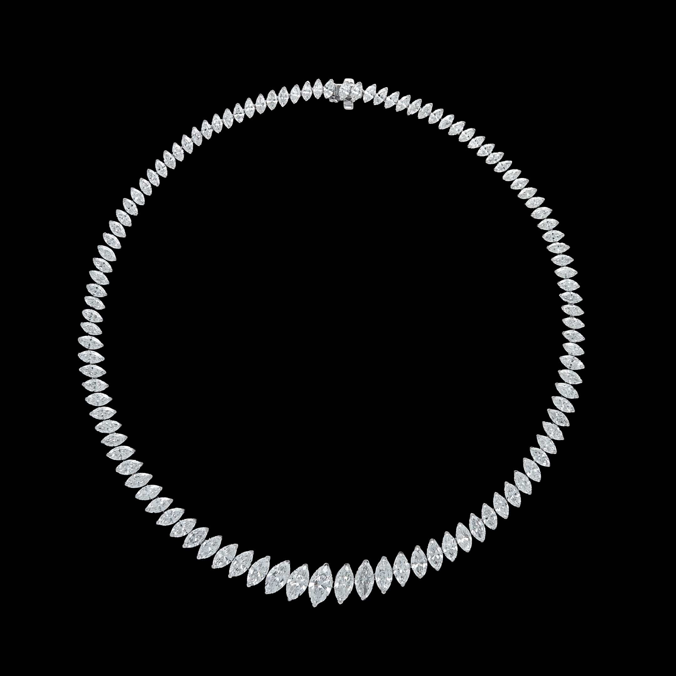 Graduating Marquise Lab Diamond Necklace