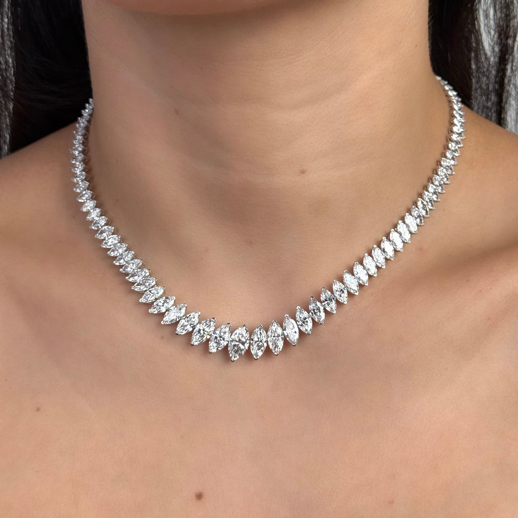 Graduating Marquise Lab Diamond Necklace