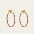 Pink Sapphire Hoop Earrings
